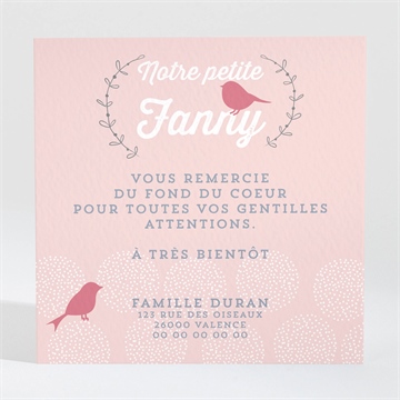 Remerciement naissance notre petite lady