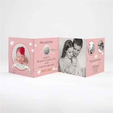 Faire-part naissance notre petit chaton fille - Faire-part non gratté