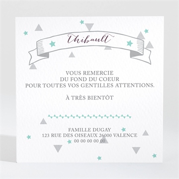 Remerciement naissance motifs et pastilles