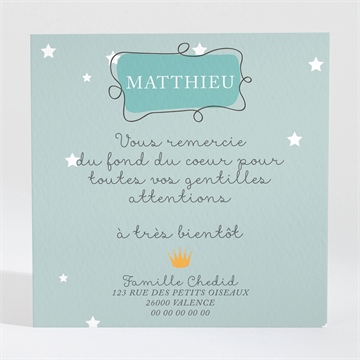 Remerciement naissance ourson roi