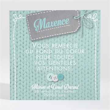 Remerciement naissance esprit layette