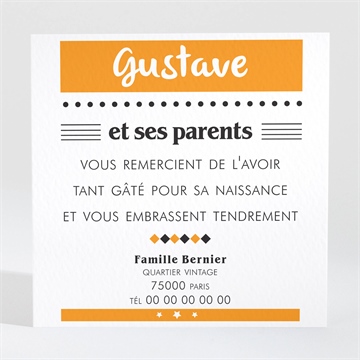 Remerciement naissance tendre annonce