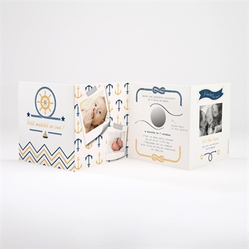 Faire-part naissance mon petit matelot - Faire-part non gratté