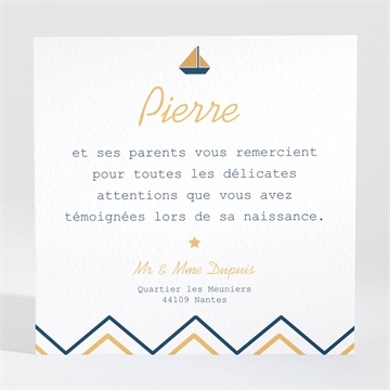 Remerciement naissance mon petit matelot