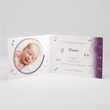 Faire-part naissance petits petons - Intérieur du faire-part