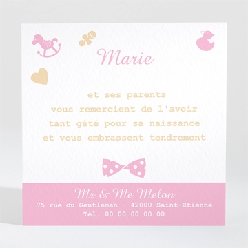 Remerciement naissance petite lady