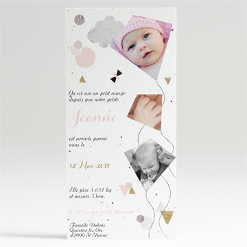 Faire-part naissance cascade de bonheur - Dos du faire-part