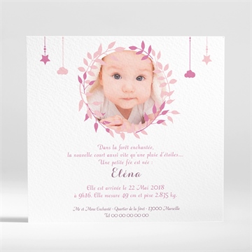 Faire-part naissance il était une fois un bébé - Dos du faire-part