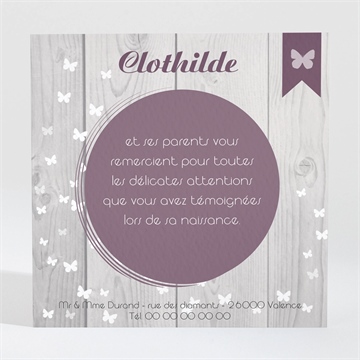 Remerciement naissance simple et créatif