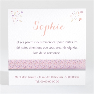 Remerciement naissance chic et simple