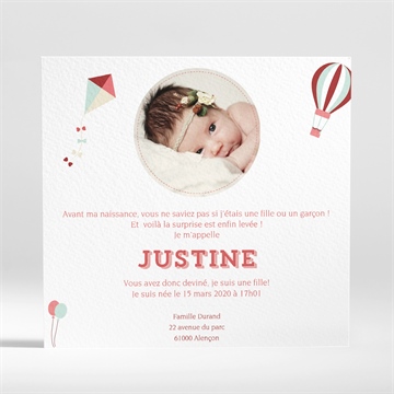 Faire-part naissance autour de bébé - Dos du faire-part