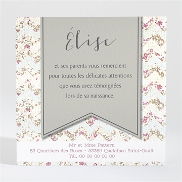 Remerciement naissance classique vintage photo