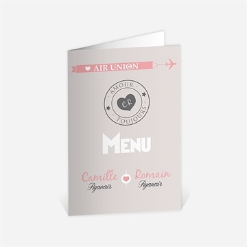 Menu anniversaire de mariage invitation air union
