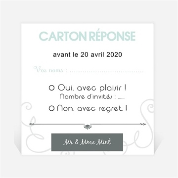 Carton réponse anniversaire de mariage création originale