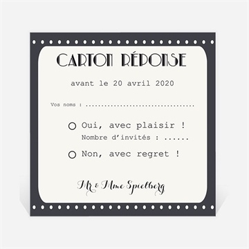 Carton réponse anniversaire de mariage le film de notre vie