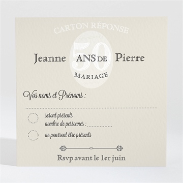 Carton réponse anniversaire de mariage notre roman photo accordéon