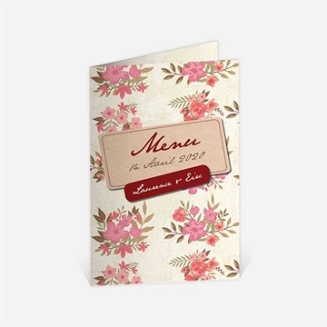 Menu anniversaire de mariage carte invitation classique
