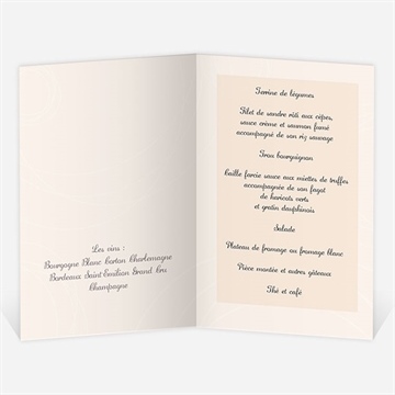 Menu anniversaire de mariage ficelle pastel trompe l'oeil - Menu ouvert