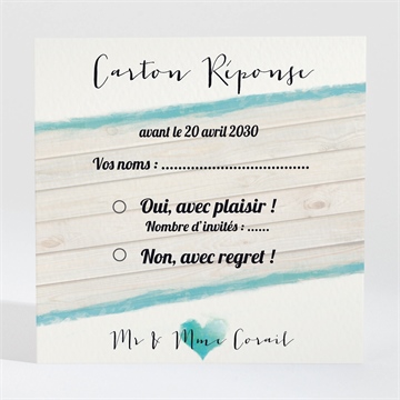 Carton réponse anniversaire de mariage fraîcheur et romantisme