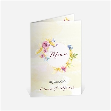 Menu anniversaire de mariage Invitation Jardin fleuri ...