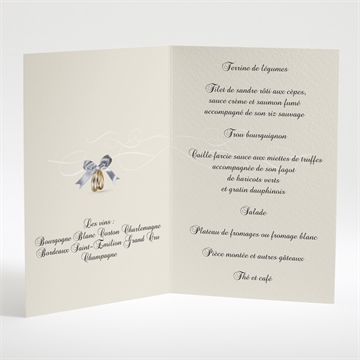 Menu anniversaire de mariage romantisme - Menu ouvert