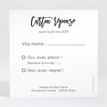 Carton réponse anniversaire de mariage invitation pêle-mêle