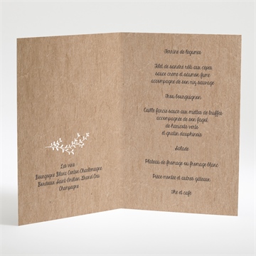 Menu anniversaire de mariage kraft original - Menu ouvert