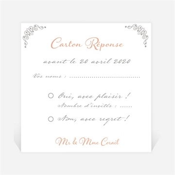 Carton réponse anniversaire de mariage photo et raffinement