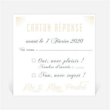 Carton réponse anniversaire de mariage carte chic et tendance