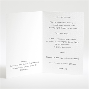 Menu anniversaire de mariage patchwork photo losanges - Menu ouvert