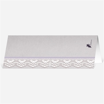 Marque-place communion tenue de dentelle - Dos du marque place