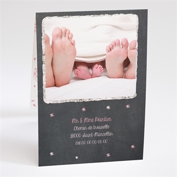 Faire-part naissance chouette surprise - Dos du faire-part