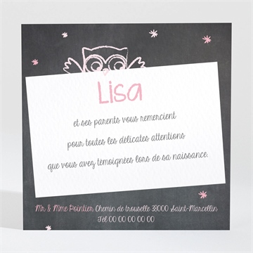 Remerciement naissance chouette surprise