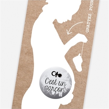 Faire-part baby shower invitation à gratter - Détail du faire-part