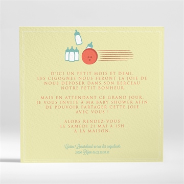 Faire-part baby shower mystère dévoilé - Dos du faire-part