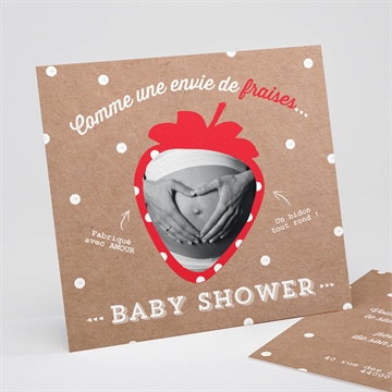 Faire-part baby shower envie de fraises