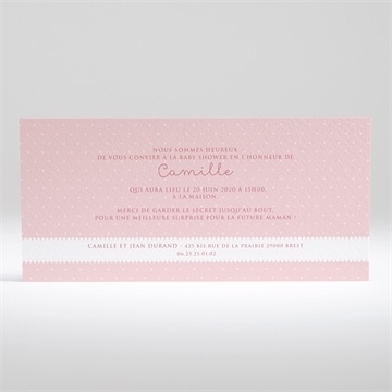 Faire-part baby shower mon bébé - Dos du faire-part