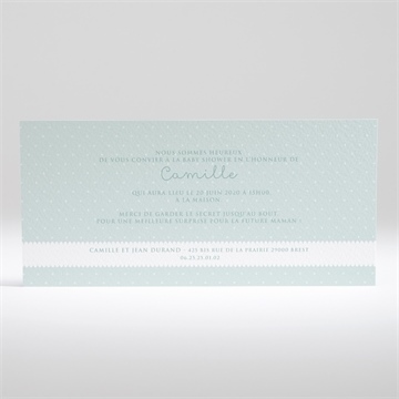Faire-part baby shower mon bout'chou - Dos du faire-part