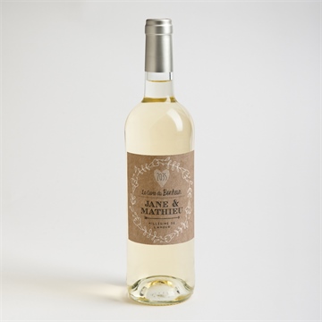 Etiquette de bouteille mariage kraft en folie - Mise en situation