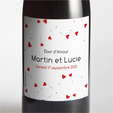 Etiquette de bouteille mariage un oui en photo