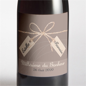 Etiquette de bouteille mariage le duo