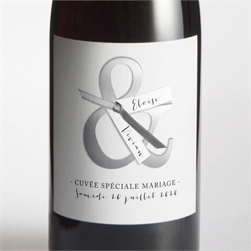 Etiquette de bouteille mariage esperluette et étiquettes