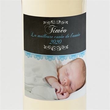 Etiquette de bouteille naissance design vintage ardoise
