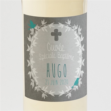 Etiquette de bouteille baptême découpe originale magnet