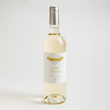 Etiquette de bouteille naissance cascade de photos - Mise en situation