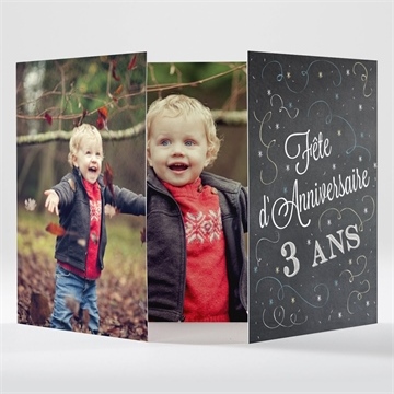 Invitation anniversaire guirlande et cotillons