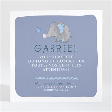 Remerciement naissance elephant