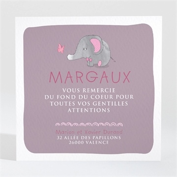 Remerciement naissance mon petit elephant