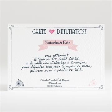 Carton d'invitation mariage symboles