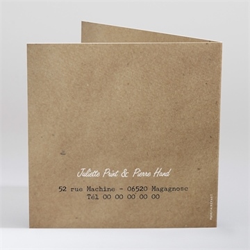 Faire-part mariage nos empreintes - Dos du faire-part